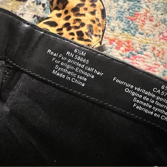 Halogen Ashlee Pointed Toe Ankle Bootie BOOTS Size 6.5 m Calf Hair Leopard HEELS - Picture 3 of 8